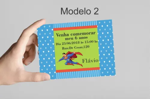 Convite 10x7 - Super Homem