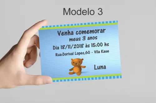 Convite 10x7 - Ursinho