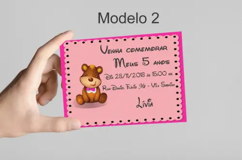 Convite 10x7 - Ursinho