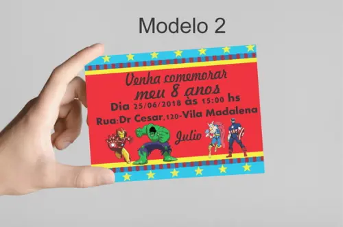 Convite 10x7 - Vingadores