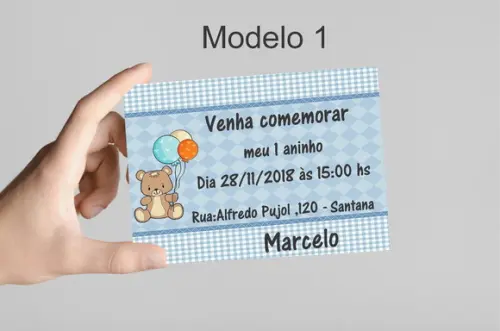 Convite 10x7 - Ursinho