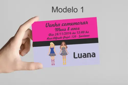 Convite 10x7 -barbie