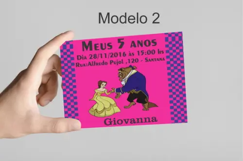 Convite 10x7 -bela e a Fera