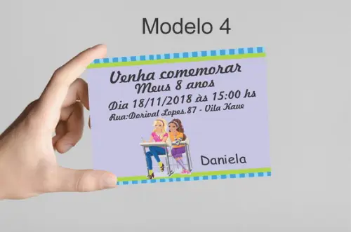 Convite 10x7 -barbie