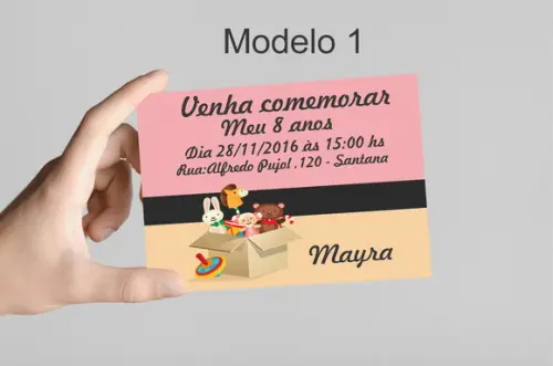 Convite 10x7 -boneca