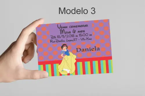 Convite 10x7 -branca de Neve