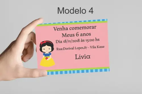 Convite 10x7 -branca de Neve