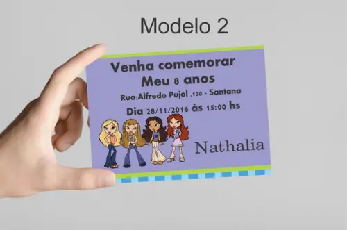 Convite 10x7 -bratz