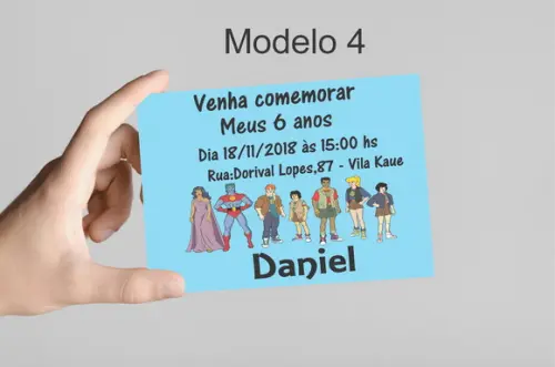 Convite 10x7 -capitão Planeta