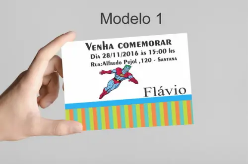 Convite 10x7 -capitão Planeta