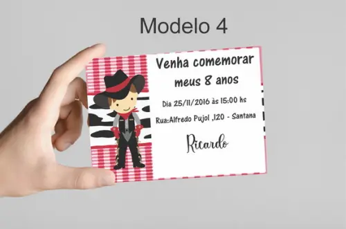 Convite 10x7 -cowboy