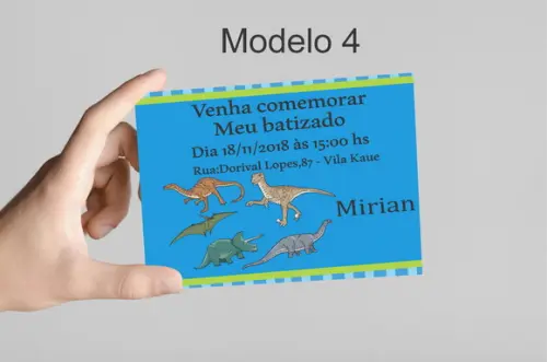 Convite 10x7 -dinossauros