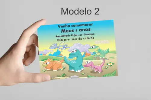 Convite 10x7 -dinossauros