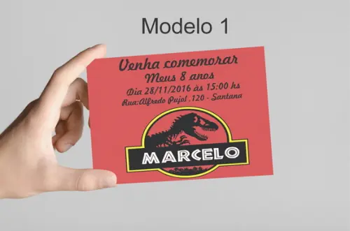 Convite 10x7 -dinossauros