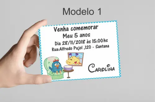Convite 10x7 -galinha Pintadinha