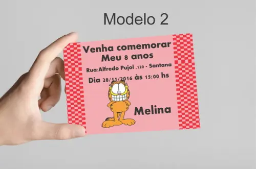 Convite 10x7 -garfield
