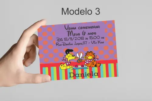 Convite 10x7 -garfield