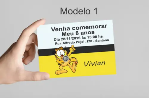Convite 10x7 -garfield