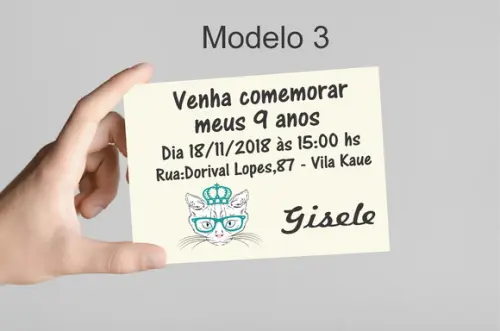 Convite 10x7 -gatinho