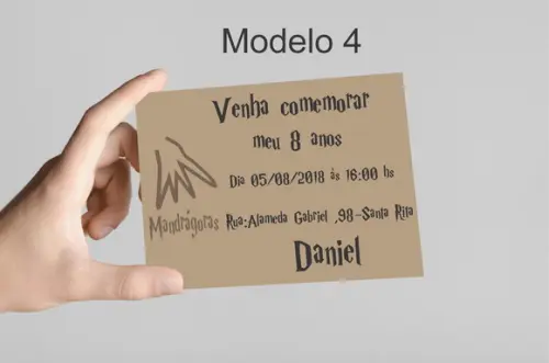Convite 10x7 -harry Potter-modelo 2