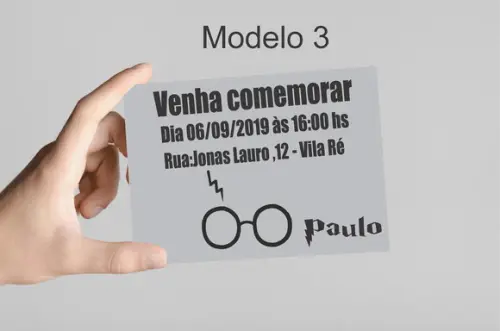 Convite 10x7 -harry Potter-modelo 1