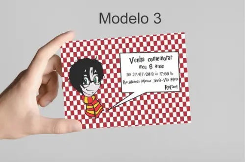 Convite 10x7 -harry Potter-modelo 2