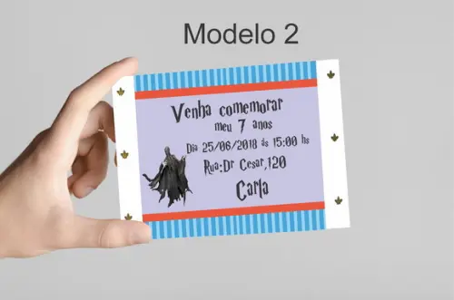 Convite 10x7 -harry Potter-modelo 2