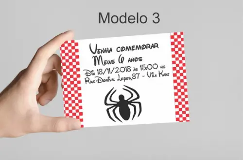 Convite 10x7 -homem Aranha