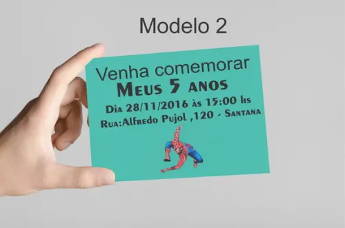 Convite 10x7 -homem Aranha