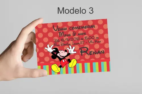 Convite 10x7 -mickey