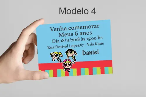 Convite 10x7 -menina Super Poderosas