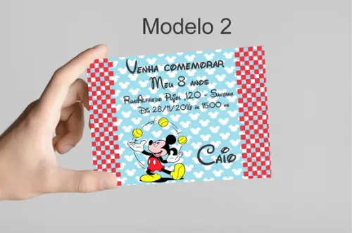 Convite 10x7 -mickey