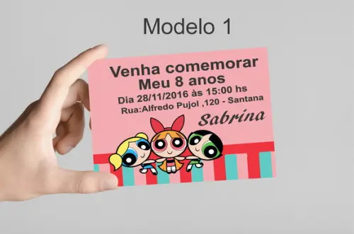 Convite 10x7 -menina Super Poderosas
