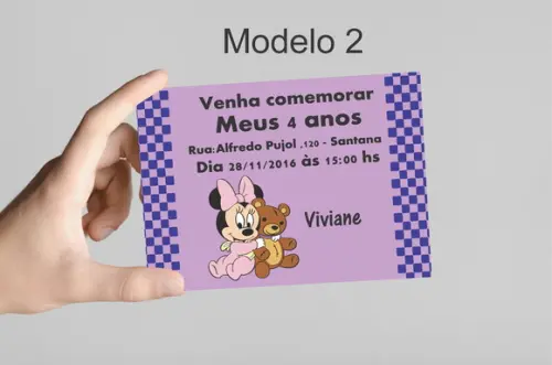 Convite 10x7 -mickey Baby