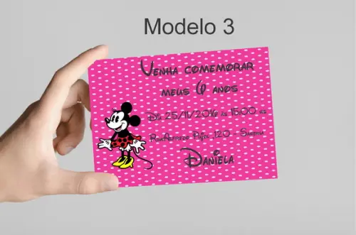 Convite 10x7 -minnie