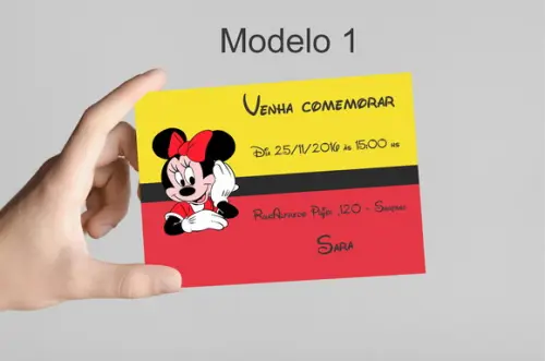 Convite 10x7 -minnie
