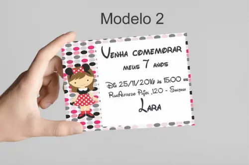 Convite 10x7 -minnie