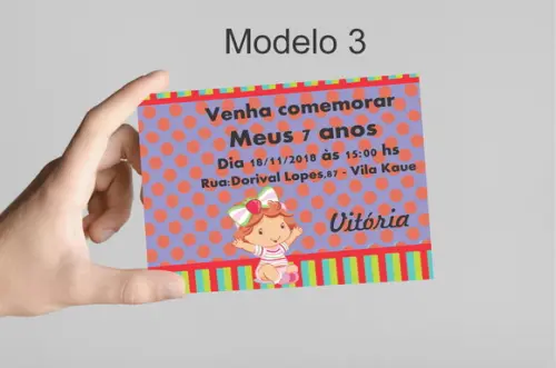Convite 10x7 -moranguinho