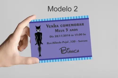 Convite 10x7 -mulher Gato