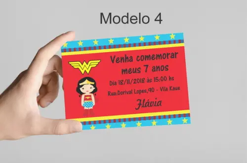 Convite 10x7 -mulher Maravilha