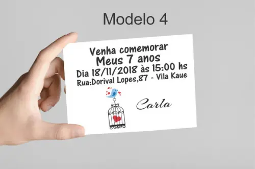 Convite 10x7 -pássaro
