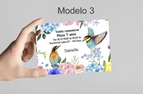 Convite 10x7 -pássaro