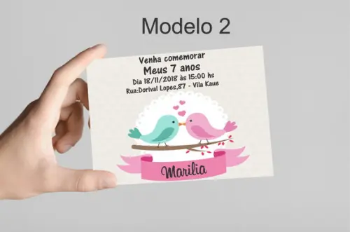 Convite 10x7 -pássaro