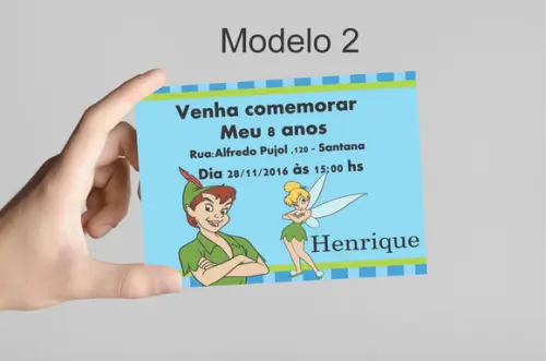 Convite 10x7 -peter Pan