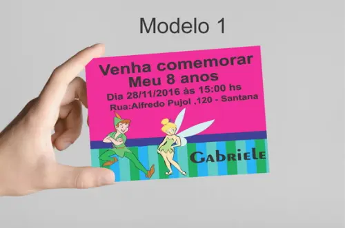 Convite 10x7 -peter Pan
