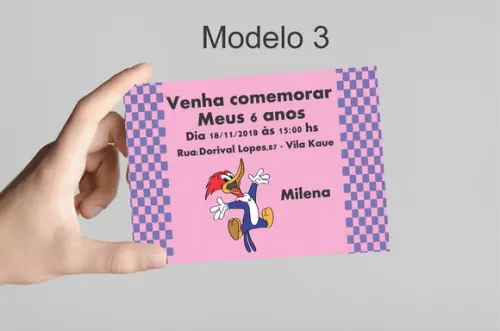 Convite 10x7 -pica Pau