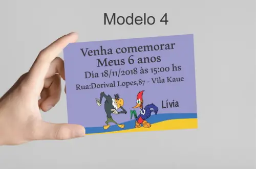 Convite 10x7 -pica Pau