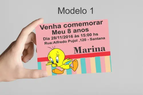 Convite 10x7 -piu Piu