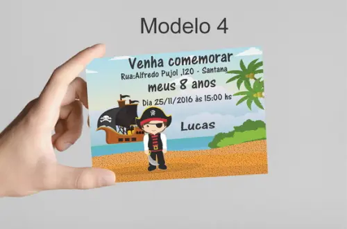 Convite 10x7 -pirata