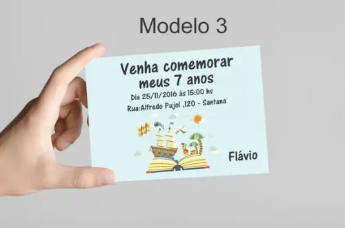 Convite 10x7 -pirata